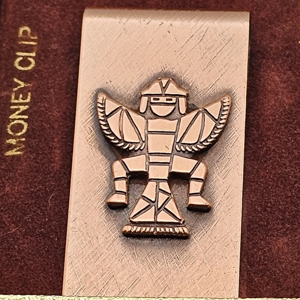 New Southwest Native Thunder Bird Copper Money Clip Thunderbird Eagle In Box